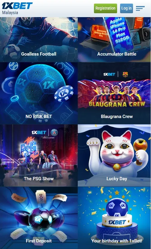 Bonuses and promotions from 1xBet casino