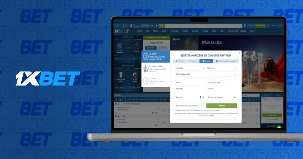Registration at 1xBet Malaysia sports betting website