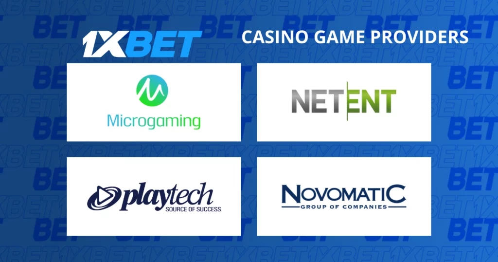 Providers slot games available at 1xbet