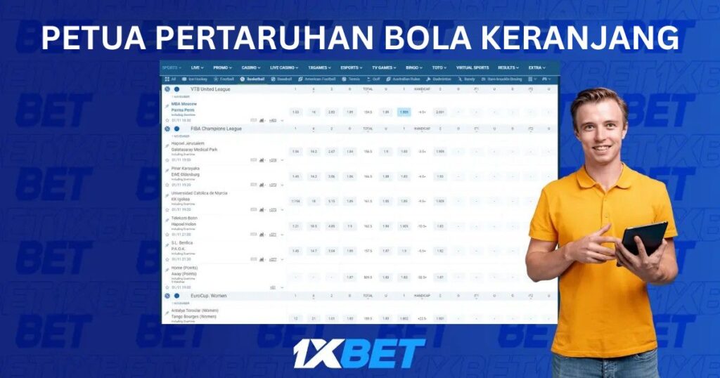 Petua Pertaruhan Bola Keranjang di 1xBet